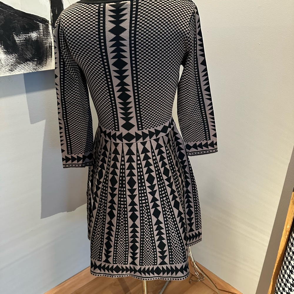 Geometric Black and Gray Dress